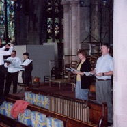 Rehearsing in St Edithas Church